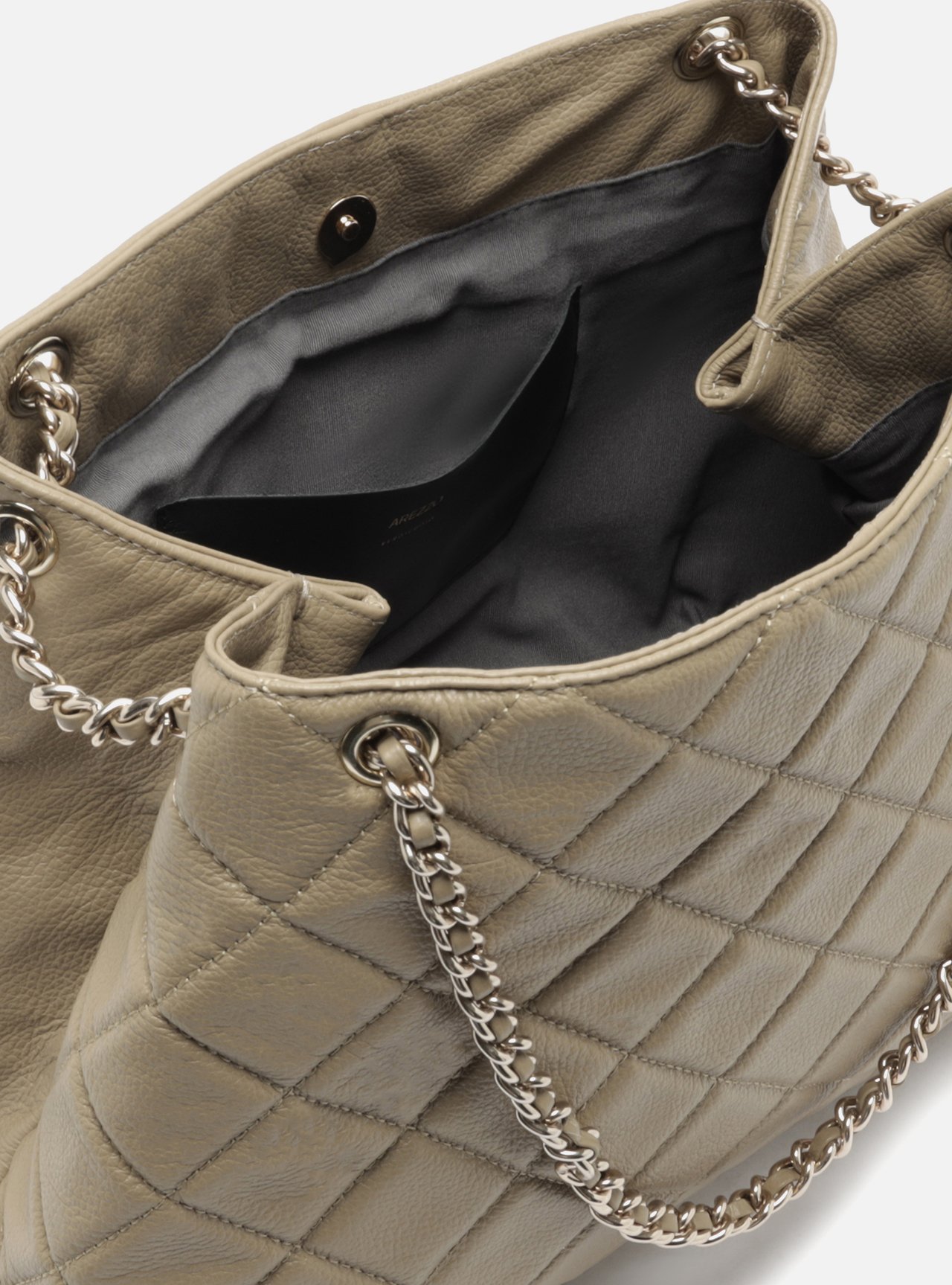 Bolsa Tote Cinza Couro Matelassê Gab Grande — foto 4