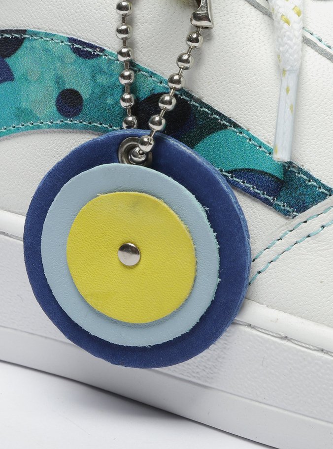 Tênis Azul Couro Flatform Graziella Pinto
