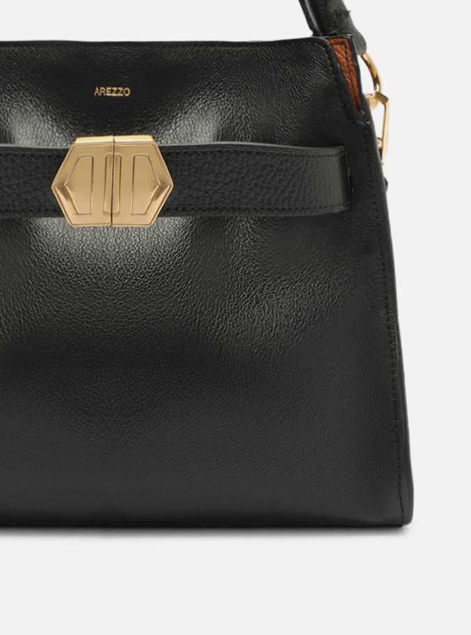 Bolsa Tote Preta Couro Média Color Marrom