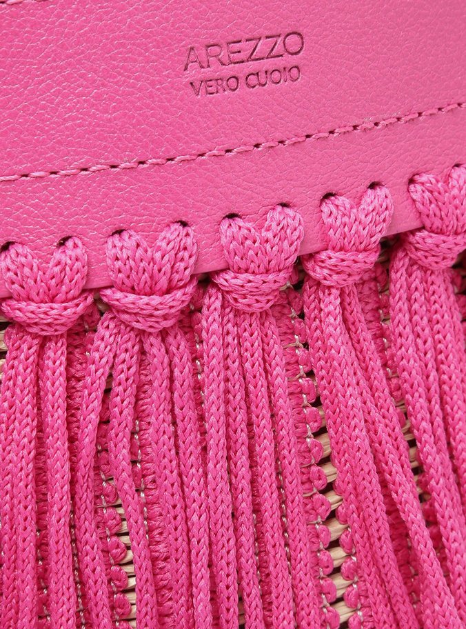 Bolsa Bucket Rosa Franjas Luci Média