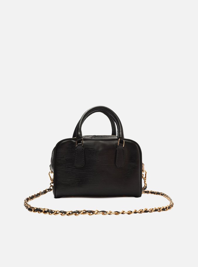 Bolsa Tiracolo Preta Couro Lívia