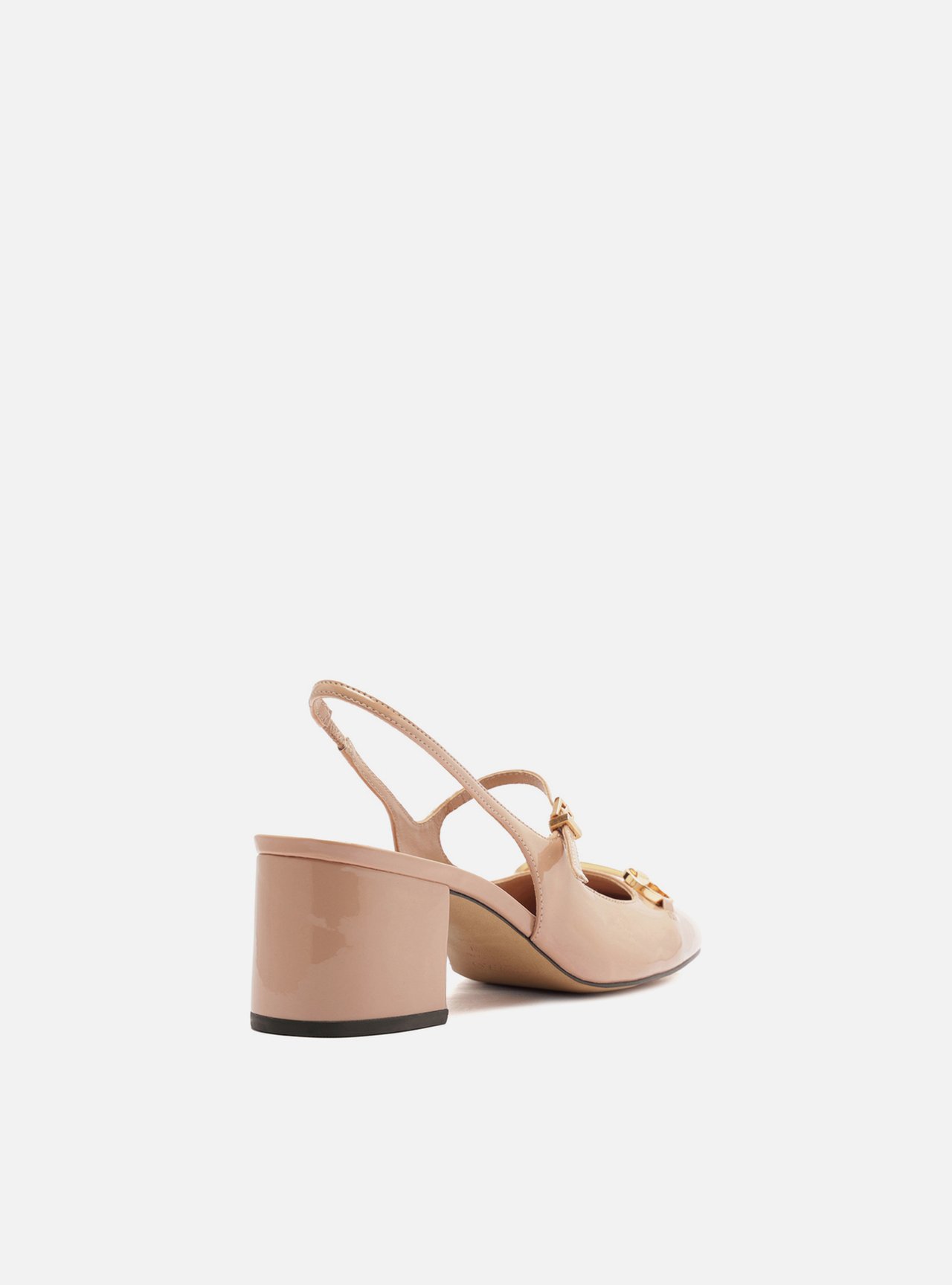 Sapato Boneca Rosa Verniz Bloco Slingback — foto 3