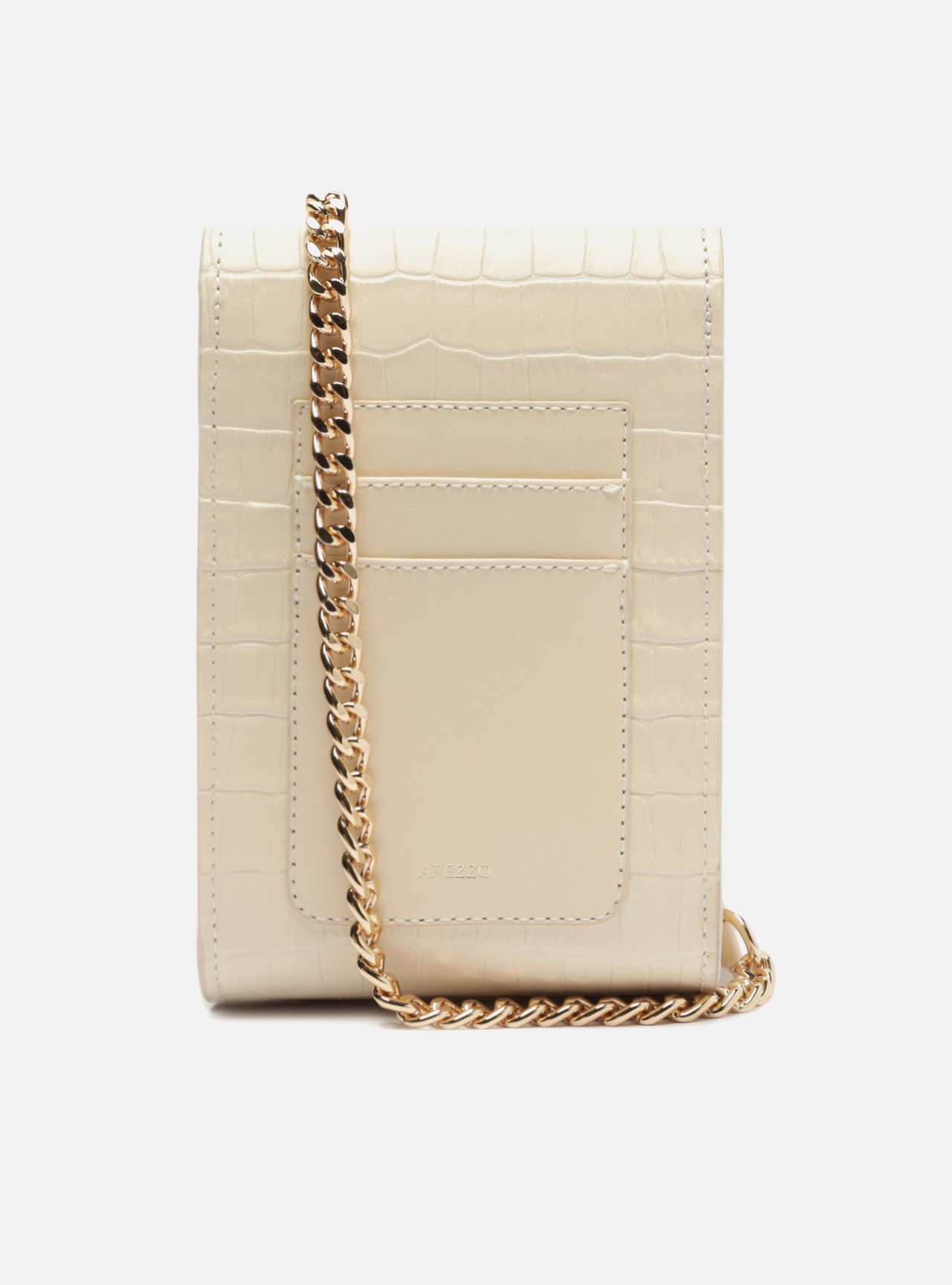 Mini Bag Off-White Couro Croco Porta-Celular | Arezzo