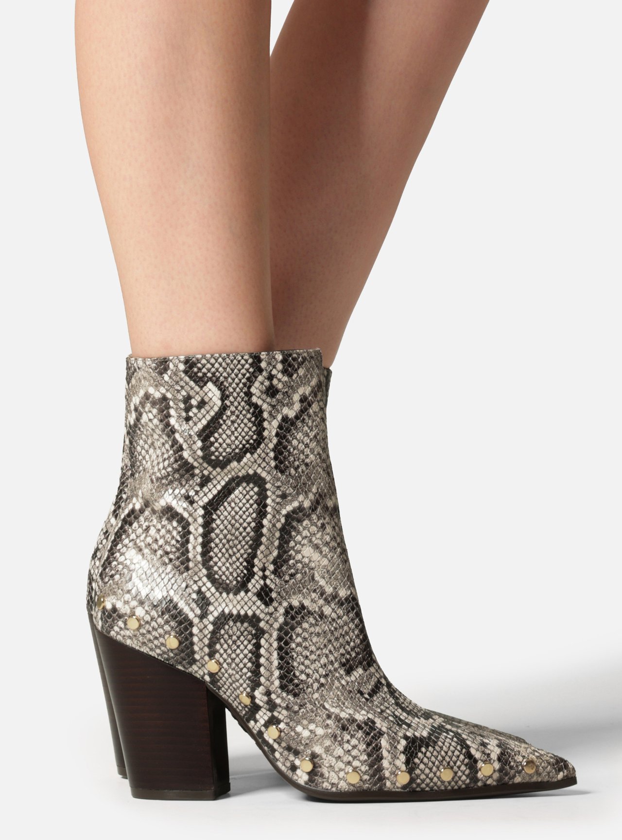 Bota Animal Print Cano Médio Salto Bloco — foto 6