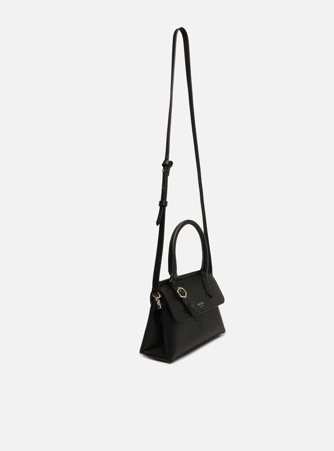 Bolsa Tiracolo Preta Pequena Tira Fivela