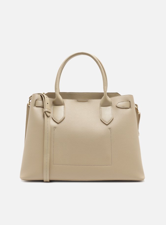 Bolsa Tote Bege Grande Encaixe Metal