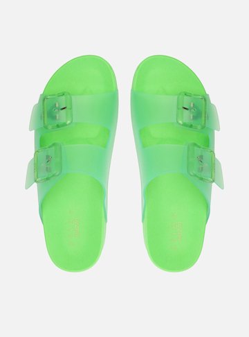Chinelo Slide Verde Fivelas Brizza