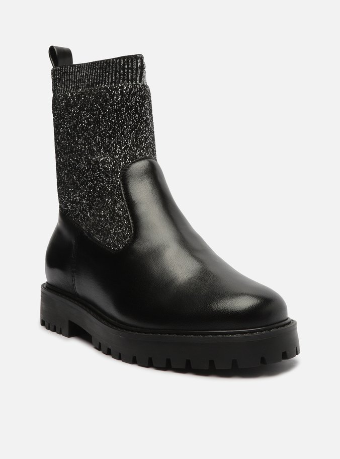 Bota Infantil Preta Cano Médio Knit