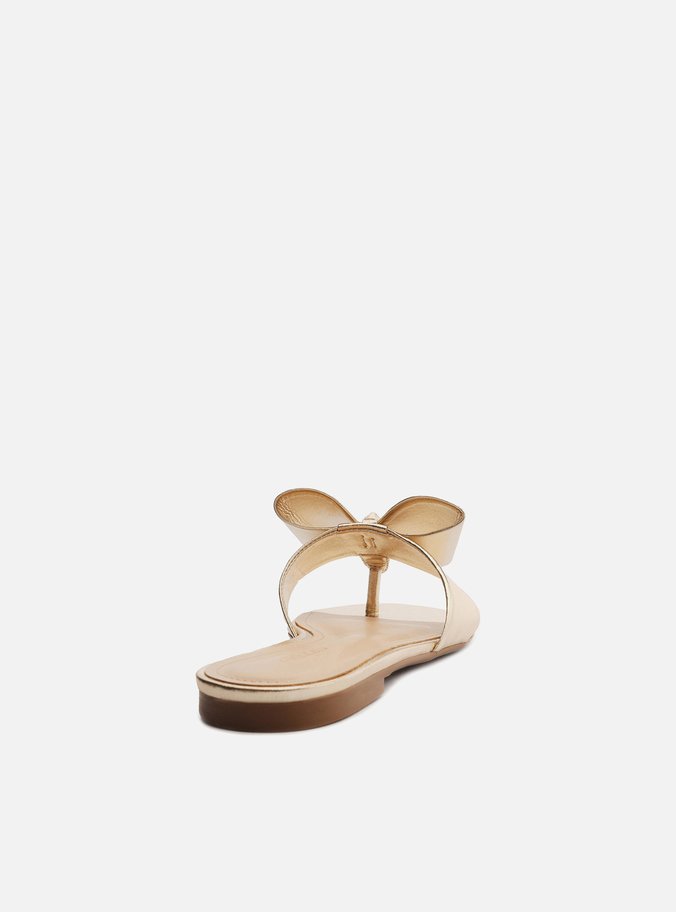 Rasteira Dourada Minimalista Laço