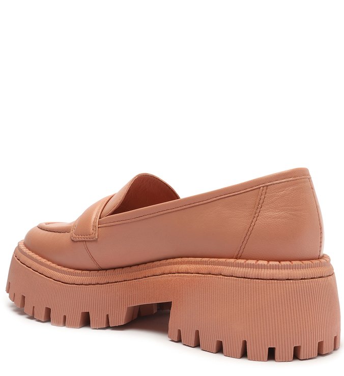 Mocassim Rosa Couro Tratorado Catarina