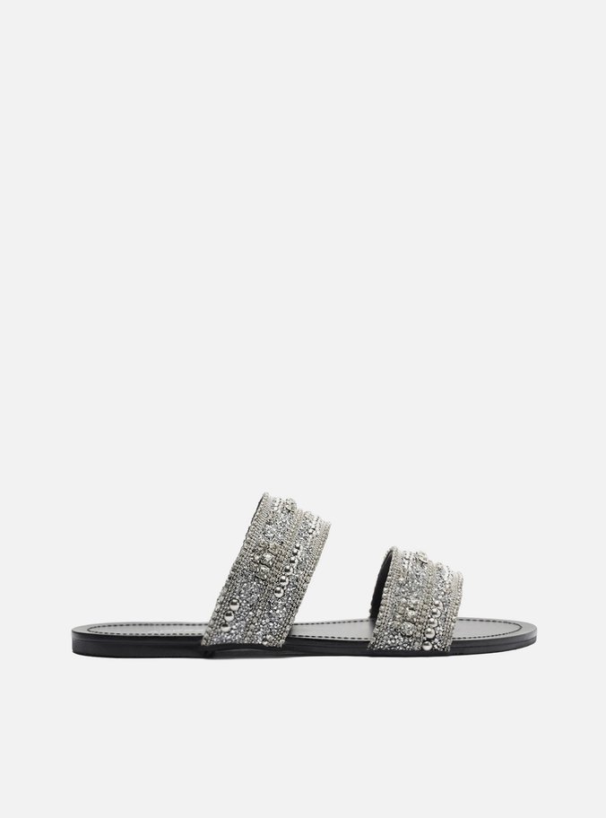 Rasteira Preta Tira Strass