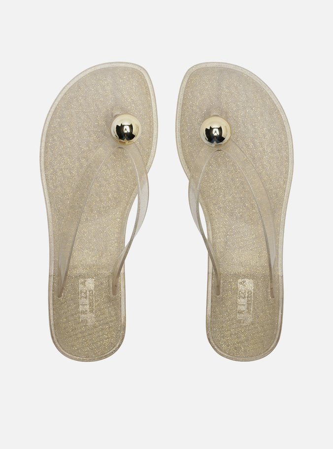 Chinelo Dourado Jelly Glow Esfera