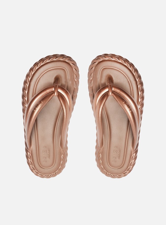 Sandália Marrom Metal Flatform Marrocos Bold