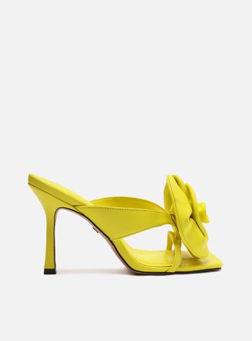 Sandalia salto cheap fino amarela