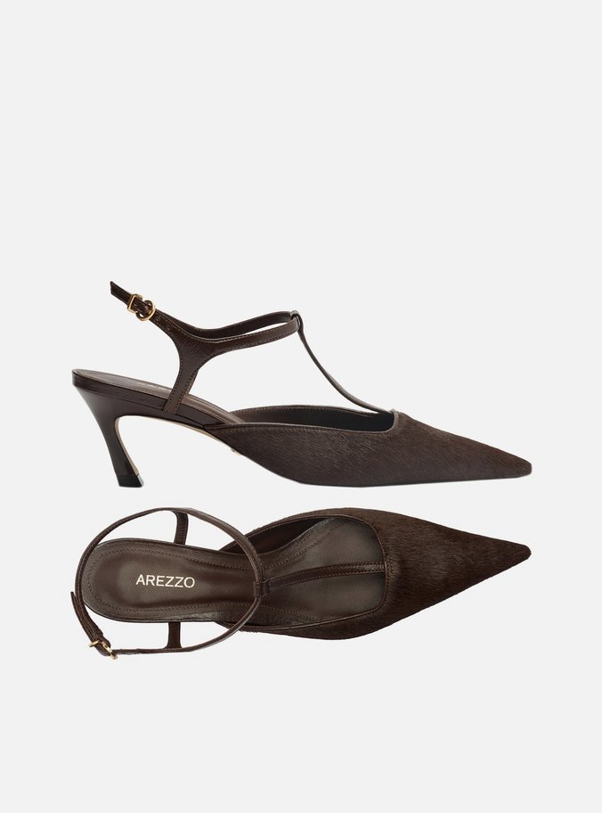 Scarpin Marrom Pelo Salto Kitten Aberto Telma