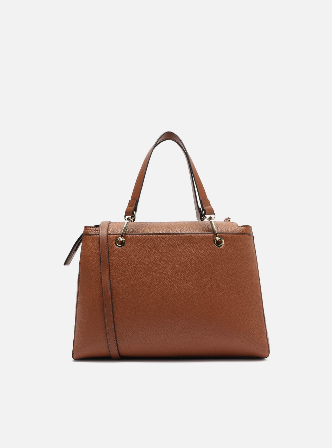 Bolsa Tote Marrom Média Alças Metais — foto 3