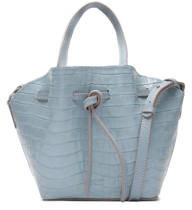 Bolsa Tote Azul Croco Manu Média New Cielo