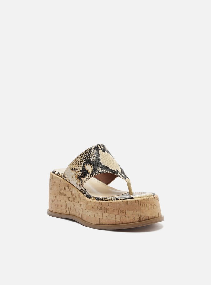 Tamanco Animal Print Plataforma Tira Única