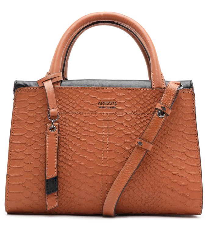 Bolsa Tote Marrom Couro Natasha Média Argila Real