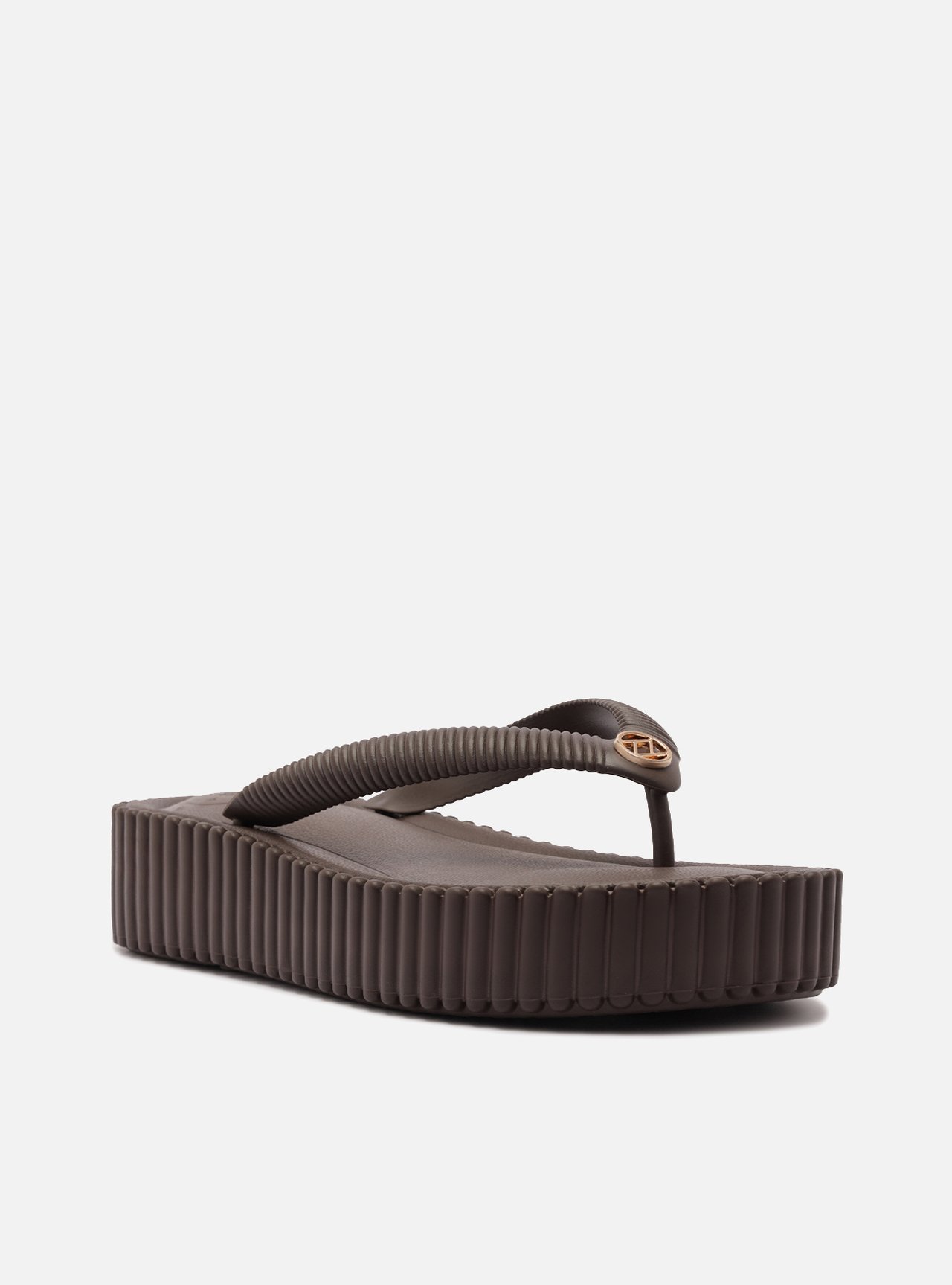 Sandália Marrom Escuro Flatform Flip Flop Bali — foto 2