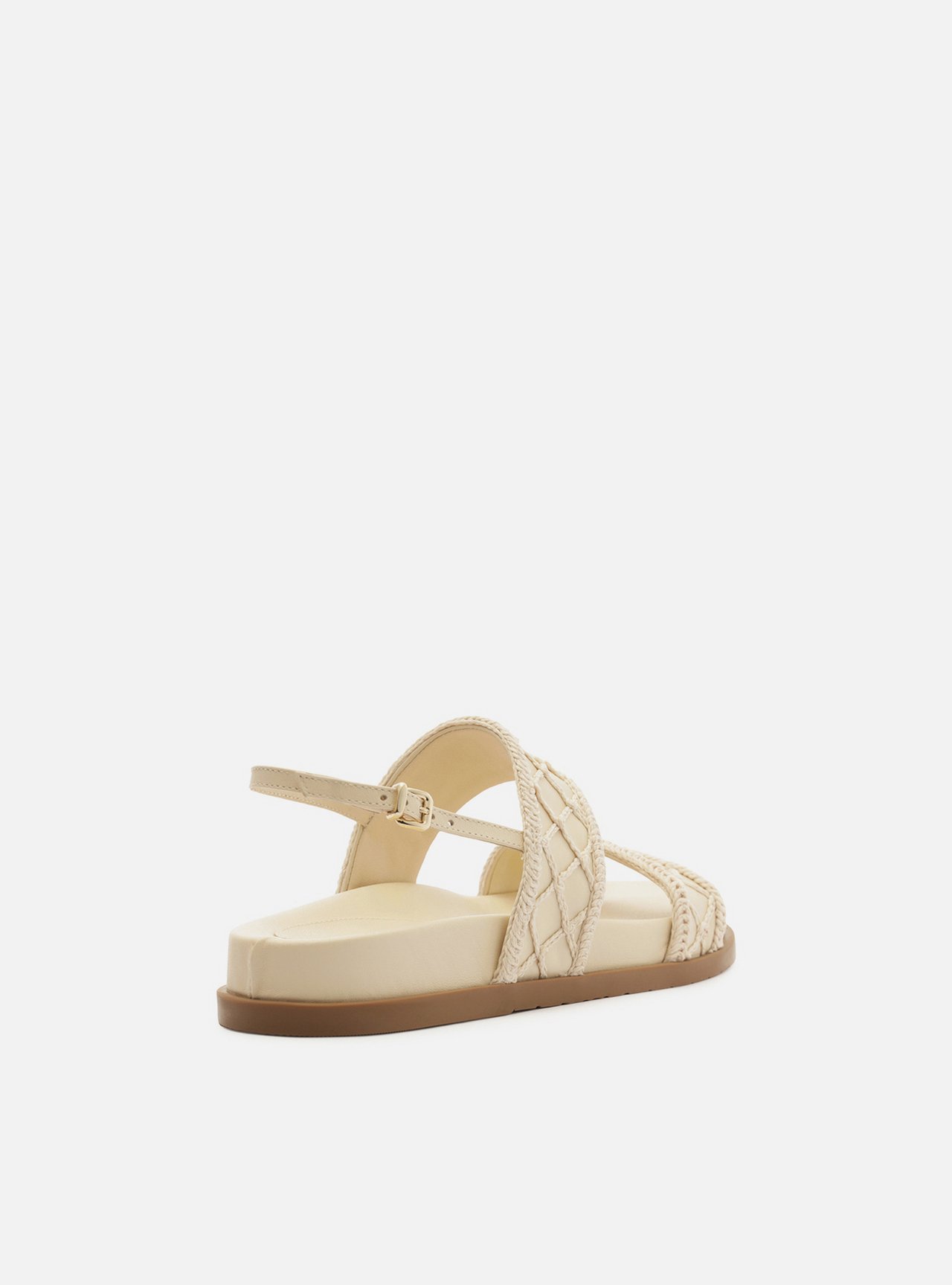 Sandália Papete Off White Bico Redonda Bordada — foto 3