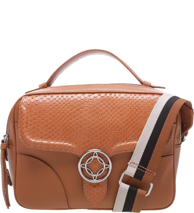 Bolsa Tiracolo Pequena Couro Pricot Tan