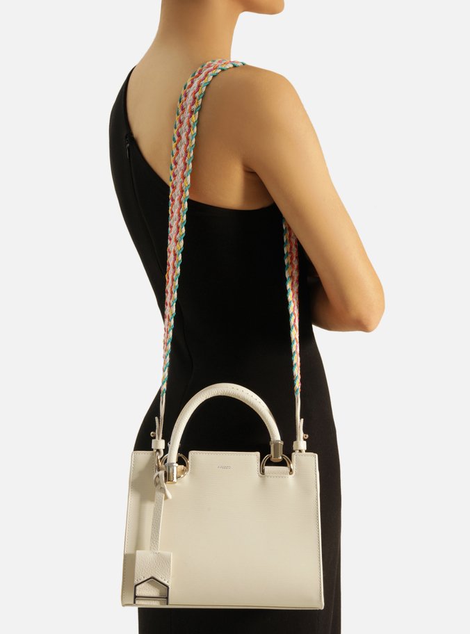 Bolsa Tote Branca Couro Abraccio Média Color