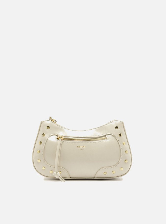 Bolsa Tiracolo Off White Média Rebites