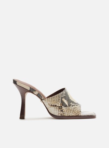 Mule Animal Print Bico Quadrado Tira Única