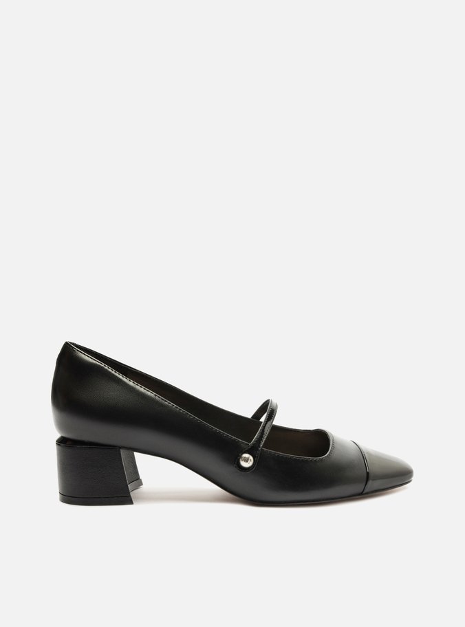 Sapato Boneca Preto Couro Cap Toe Verniz
