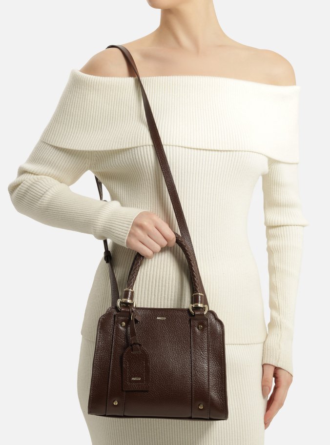 Bolsa Tote Marrom Couro Piazza Média