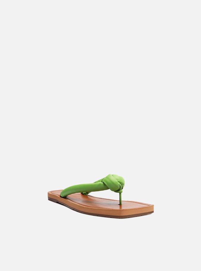 Flip Flop Verde Tiras Bombadas