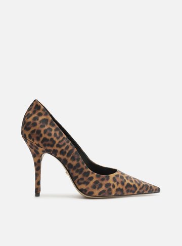 Scarpin Animal Print Salto Alto Bico Fino