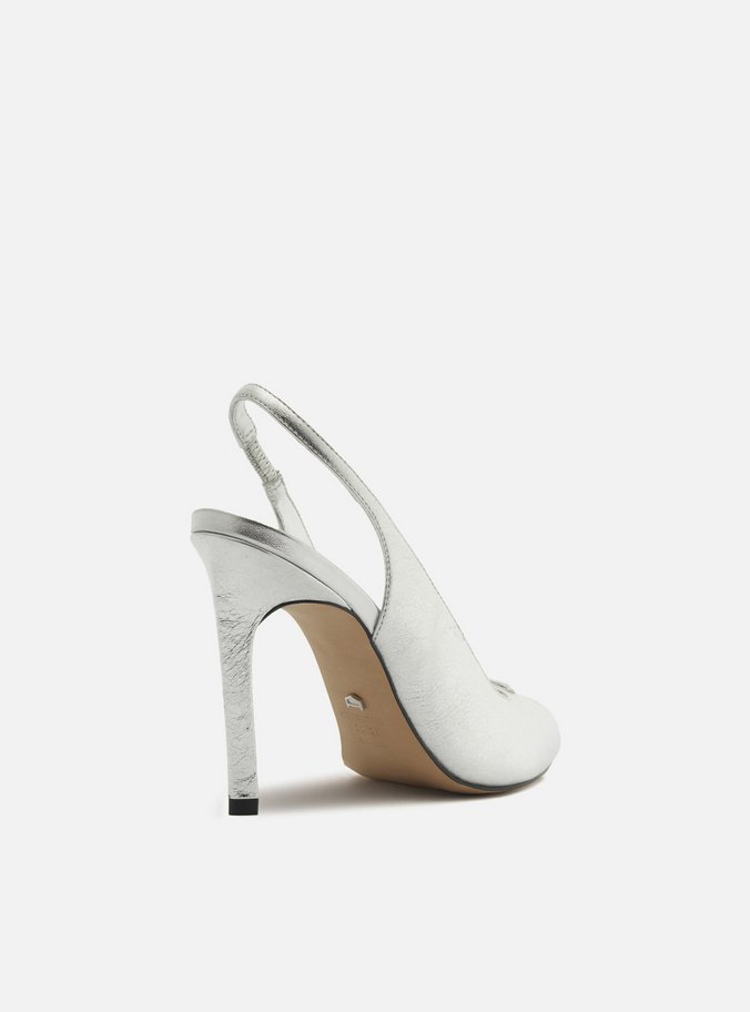 Sandália Prata Salto Alto Slingback