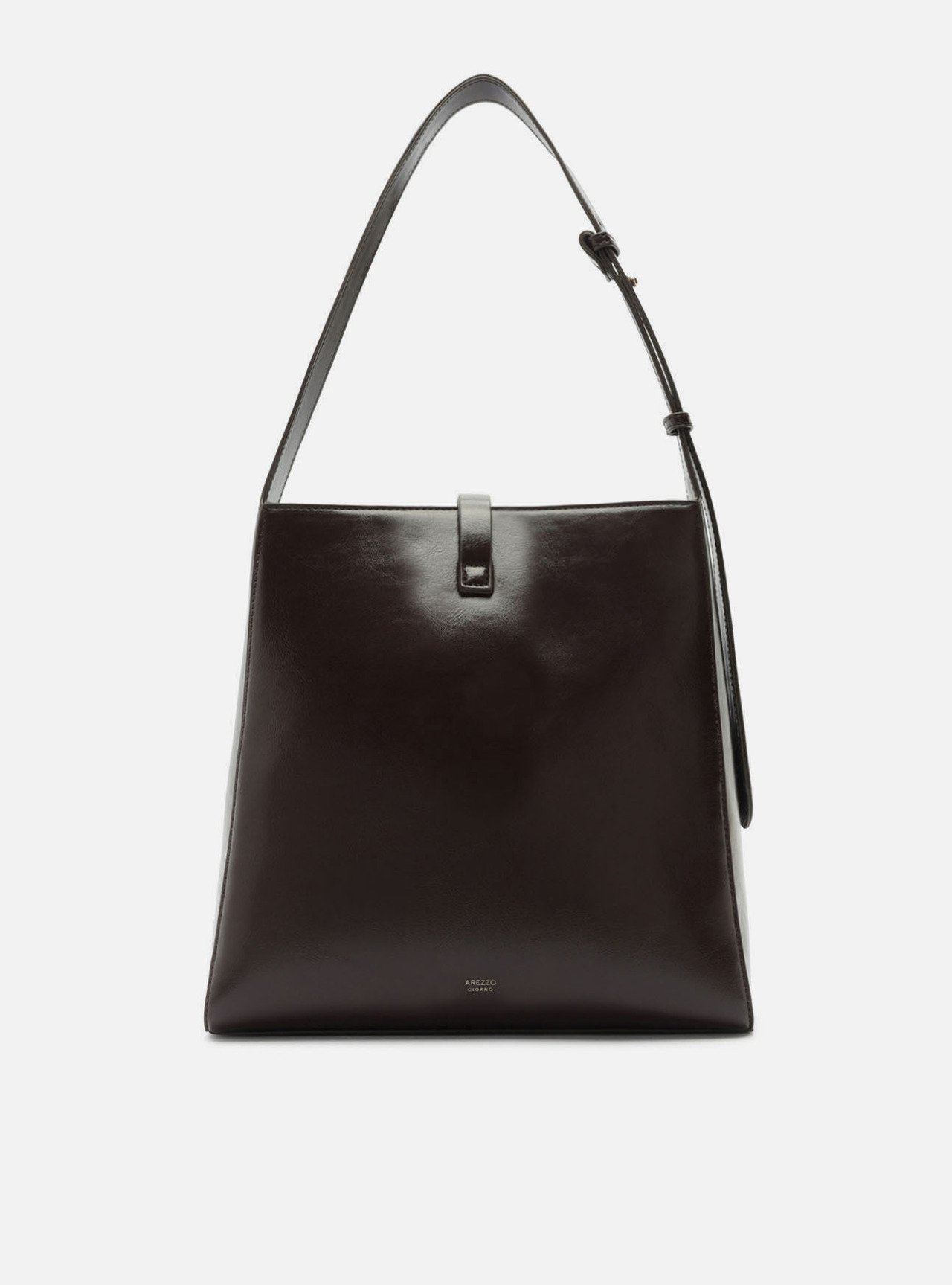 Bolsa Hobo Marrom Média Metais Dourados — foto 3