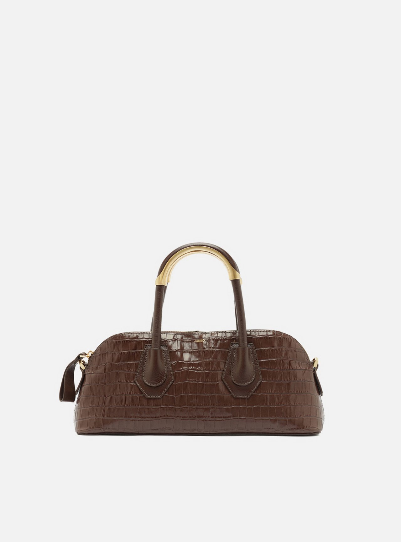 Bolsa Tote Marrom Couro Média Croco — foto 1