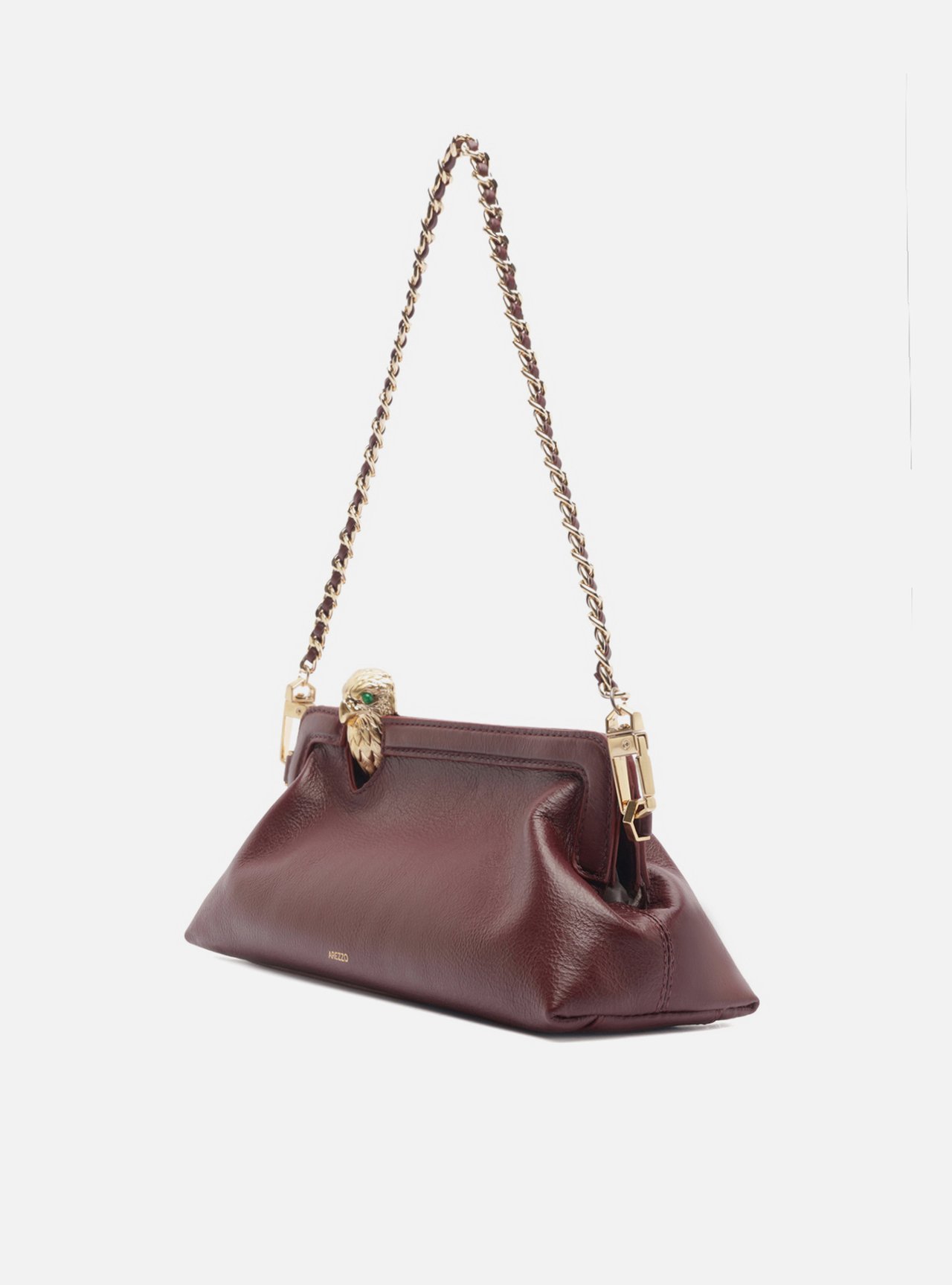Bolsa Shoulder Bordô Couro Metal Águia — foto 2