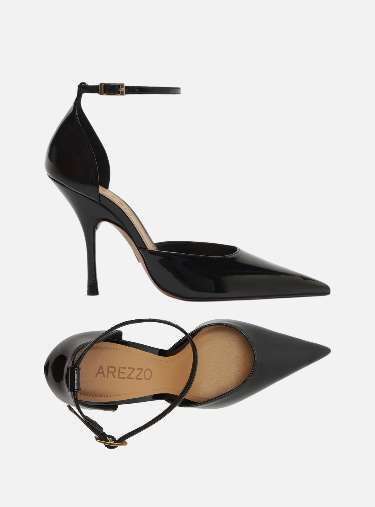 Scarpin Preto Verniz Salto Alto Fivela — foto 5