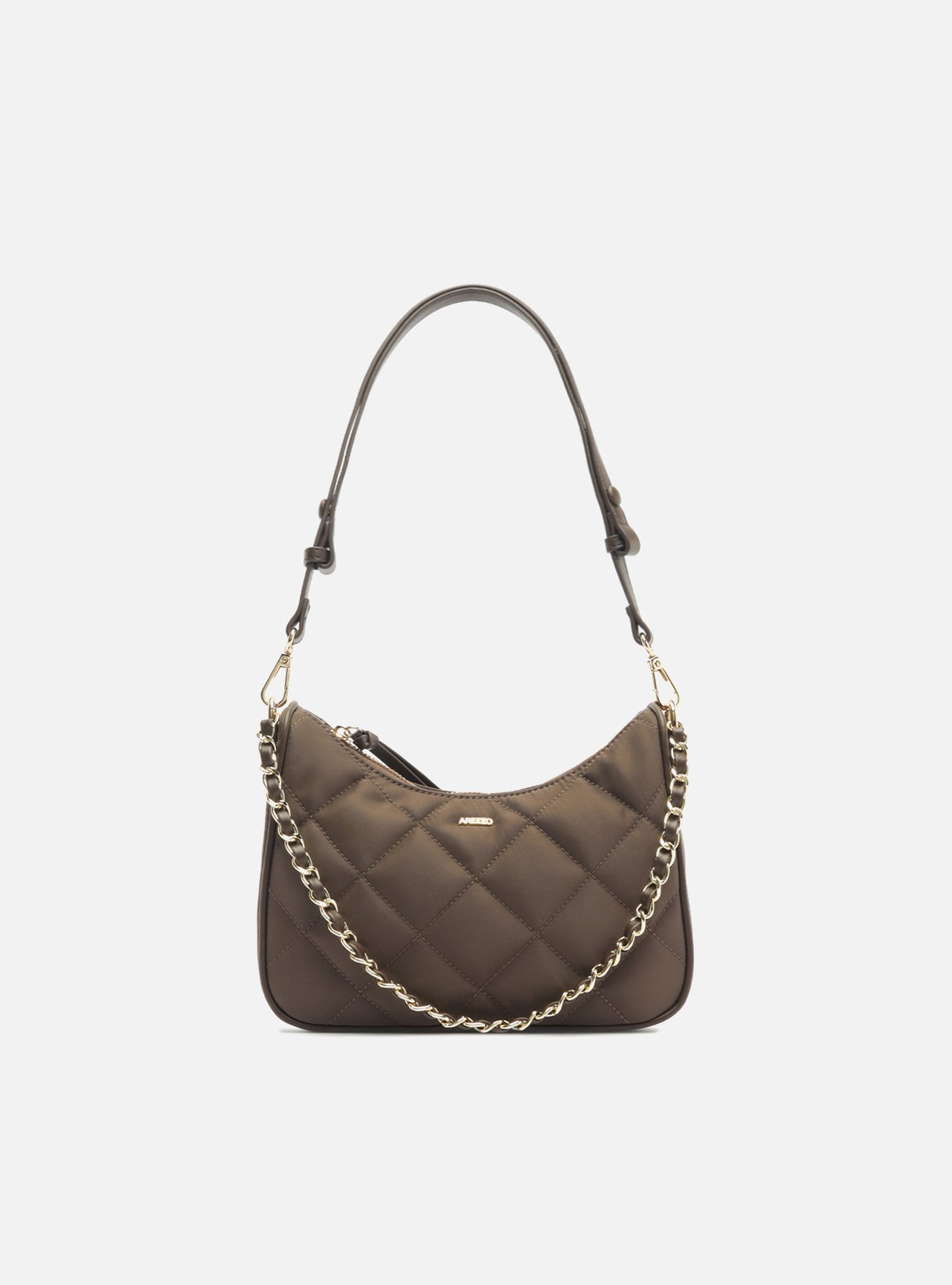 Bolsa Tiracolo Marrom Matelassê Pequena Corrente
