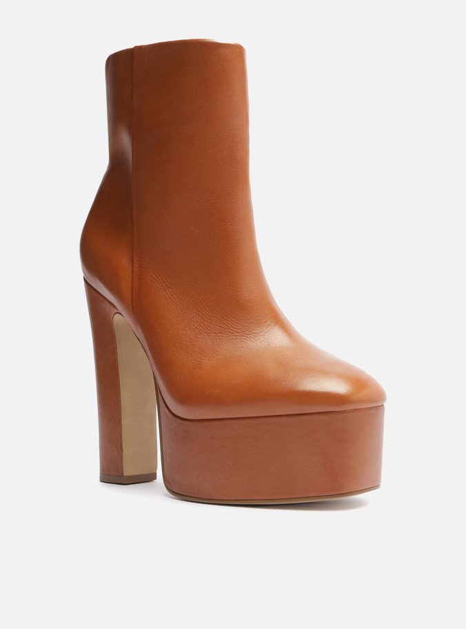 Bota Marrom Couro Cano Curto Meia Pata Madison
