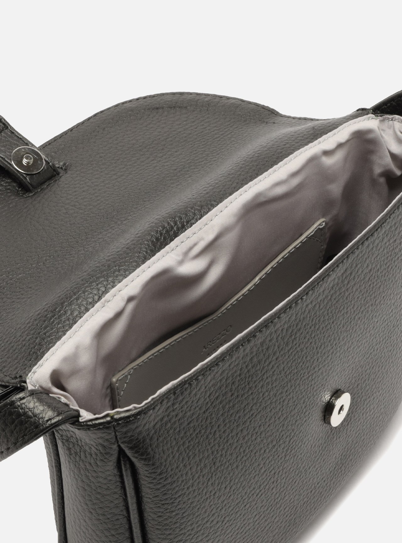 Bolsa Tiracolo Preta Pequena Granulada Nó — foto 4