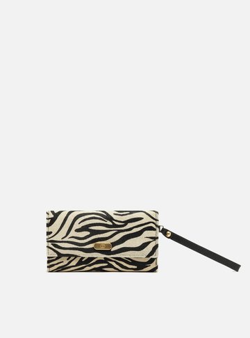 Carteira Animal Print Média Logo Alça