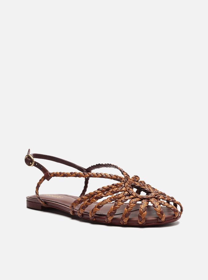Sandália Rasteira Vinho Tiras Huarache