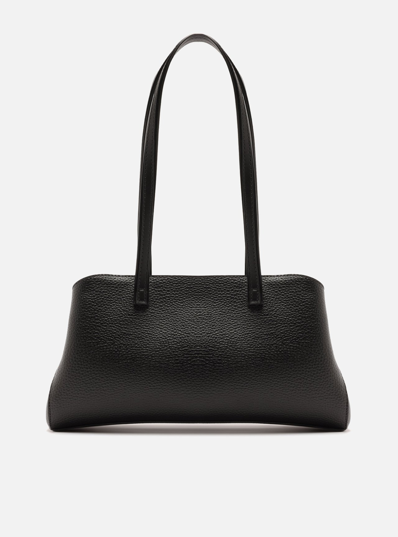 Bolsa Shoulder Preta Texturizada Grande Alças Duplas — foto 3