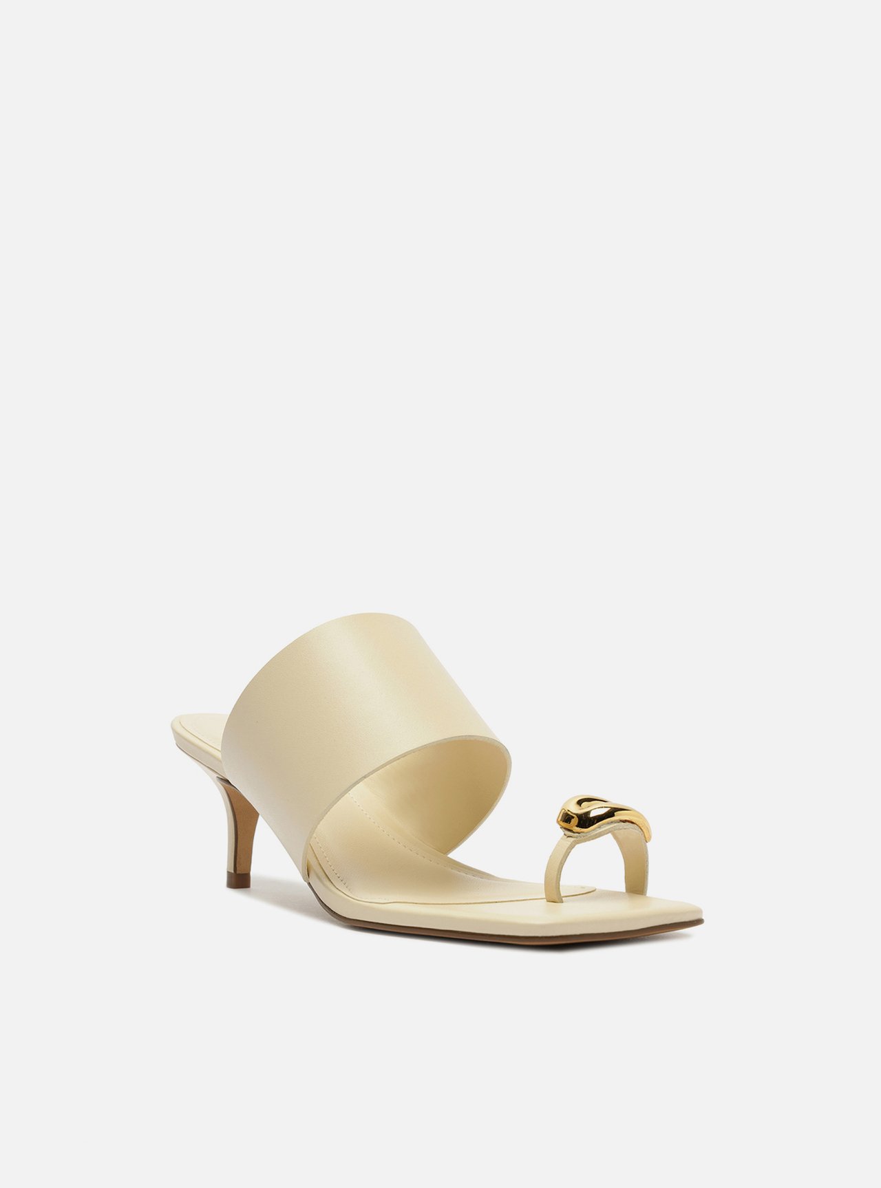 Sandália Off-White Couro Salto Fino Metal Bold — foto 2