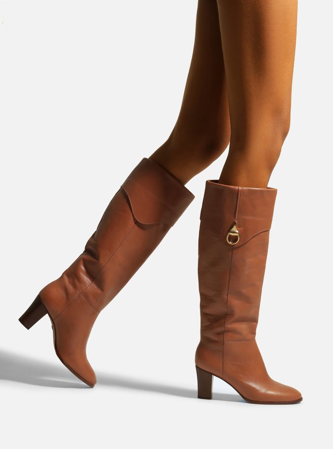 Bota Marrom Couro Cano Longo Savannah