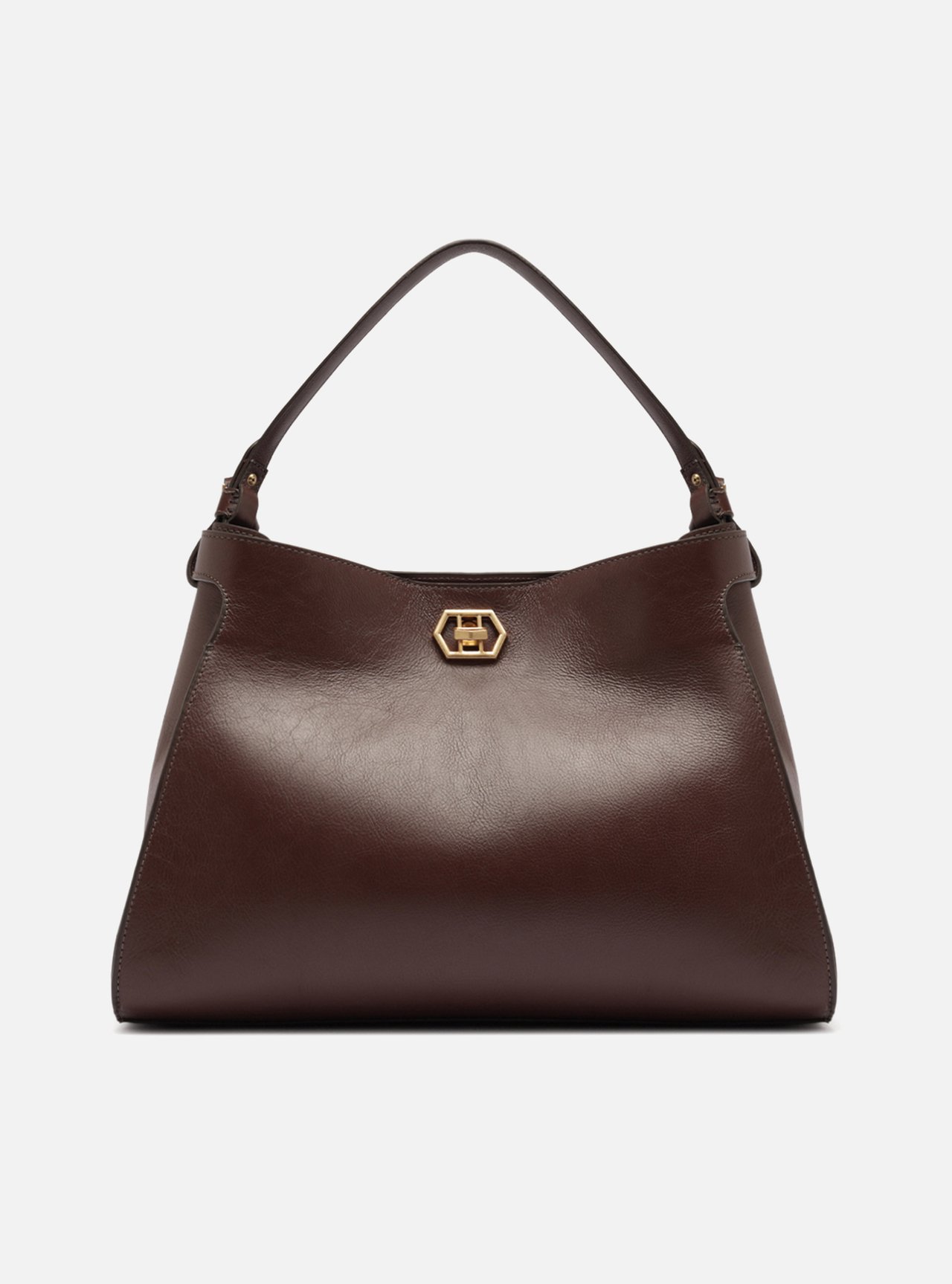 Bolsa Tote Marrom Couro Grande — foto 1