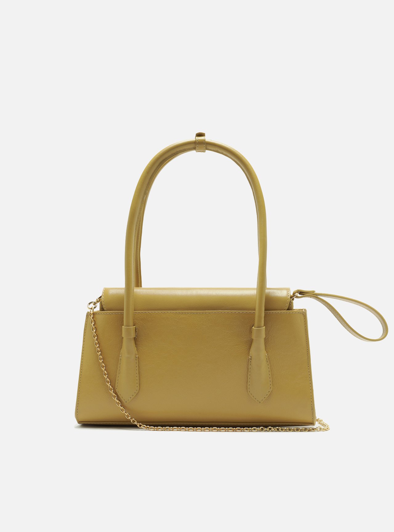 Bolsa Shoulder Nude Couro Média Alça Corrente — foto 3