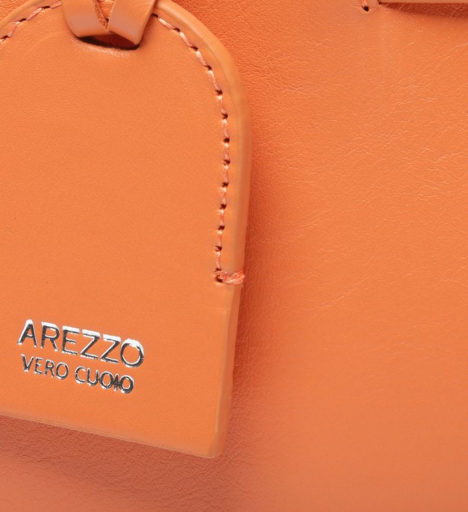 Bolsa Tiracolo Laranja Couro Estruturada Fresh Páprica