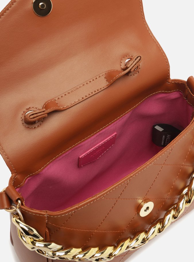Bolsa Satchel Marrom Pequena Corrente